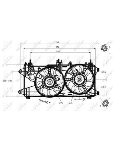Ventilador, refrigeración del motor Nrf 47231 - VENTILADOR TURISMO