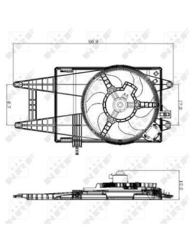 Ventilador, refrigeración del motor Nrf 47243 - VENTILADOR TURISMO