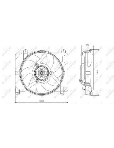 Ventilador, refrigeración del motor Nrf 47255 - VENTILADOR TURISMO