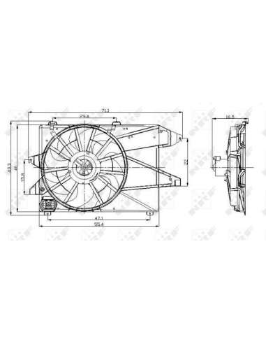 Ventilador, refrigeración del motor Nrf 47260 - VENTILADOR TURISMO