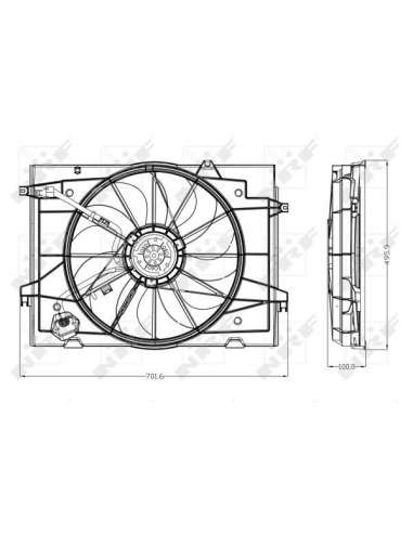 Ventilador, refrigeración del motor Nrf 47285 - VENTILADOR TURISMO