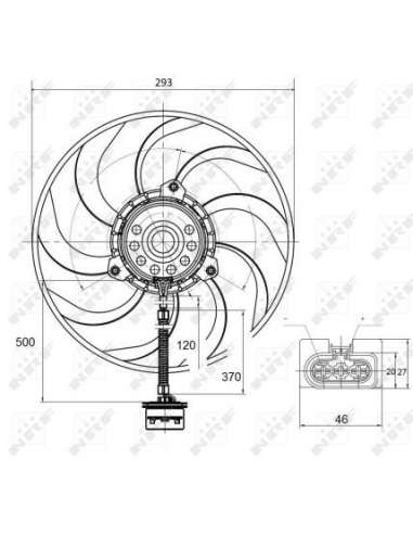 Ventilador, refrigeración del motor Nrf 47373 - VENTILADOR TURISMO