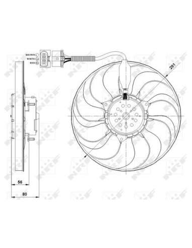 Ventilador, refrigeración del motor Nrf 47392 - VENTILADOR TURISMO