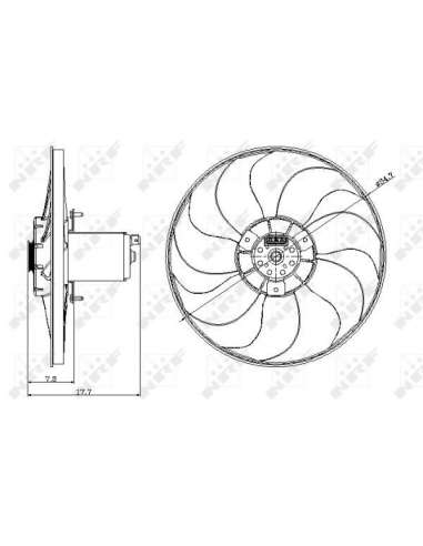 Ventilador, refrigeración del motor Nrf 47404 - VENTILADOR TURISMO