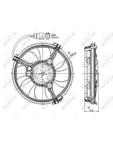 Ventilador, refrigeración del motor Nrf 47406 - VENTILADOR TURISMO