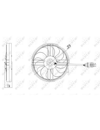 Ventilador, refrigeración del motor Nrf 47409 - VENTILADOR TURISMO