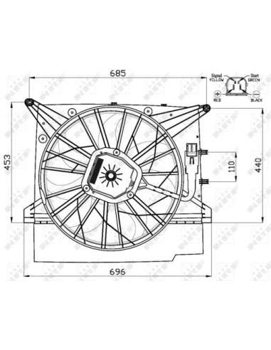 Ventilador, refrigeración del motor Nrf 47461 - VENTILADOR TURISMO