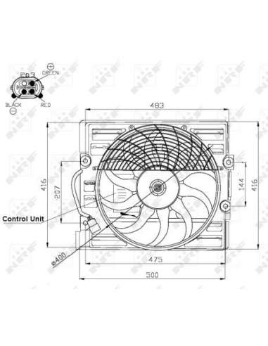 Ventilador, refrigeración del motor Nrf 47481 - VENTILADOR TURISMO
