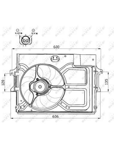 Ventilador, refrigeración del motor Nrf 47490 - VENTILADOR TURISMO