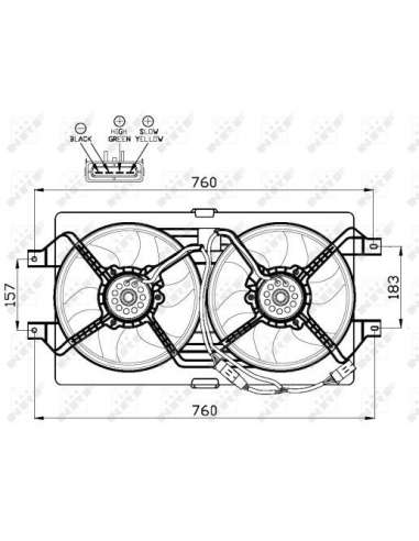 Ventilador, refrigeración del motor Nrf 47502 - VENTILADOR TURISMO