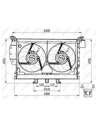 Ventilador, refrigeración del motor Nrf 47503 - VENTILADOR TURISMO