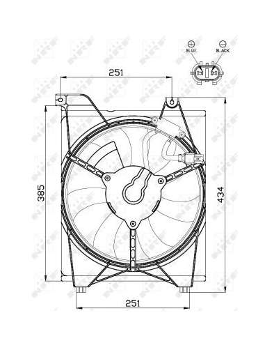 Ventilador, refrigeración del motor Nrf 47515 - VENTILADOR TURISMO