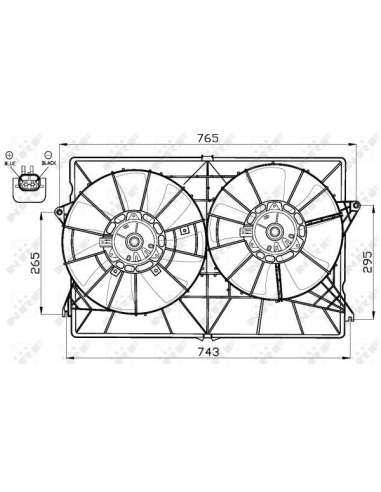 Ventilador, refrigeración del motor Nrf 47520 - VENTILADOR TURISMO a 03-