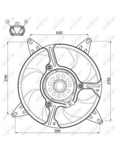 Ventilador, refrigeración del motor Nrf 47543 - VENTILADOR TURISMO