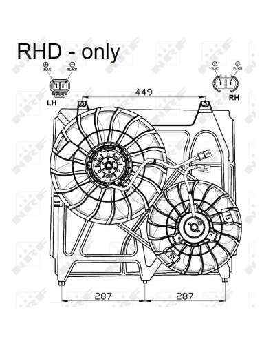 Ventilador, refrigeración del motor Nrf 47549 - VENTILADOR TURISMO