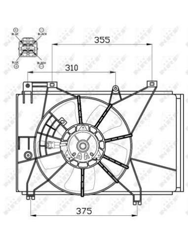 Ventilador, refrigeración del motor Nrf 47551 - VENTILADOR TURISMO