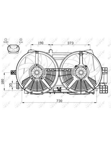 Ventilador, refrigeración del motor Nrf 47556 - VENTILADOR TURISMO
