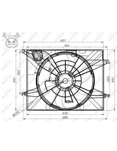 Ventilador, refrigeración del motor Nrf 47561 - VENTILADOR TURISMO tima