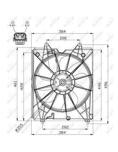 Ventilador, refrigeración del motor Nrf 47563 - VENTILADOR TURISMO