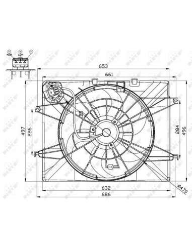 Ventilador, refrigeración del motor Nrf 47564 - VENTILADOR TURISMO nata