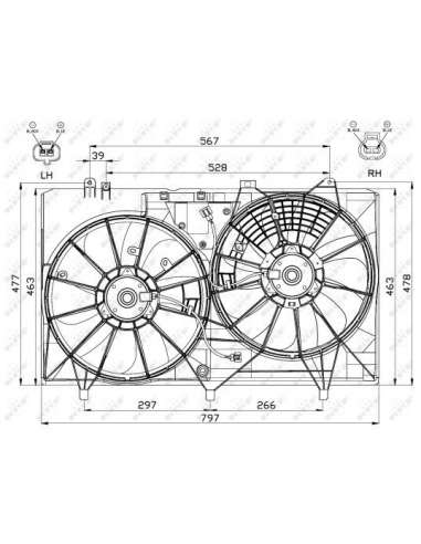 Ventilador, refrigeración del motor Nrf 47565 - VENTILADOR TURISMO enna