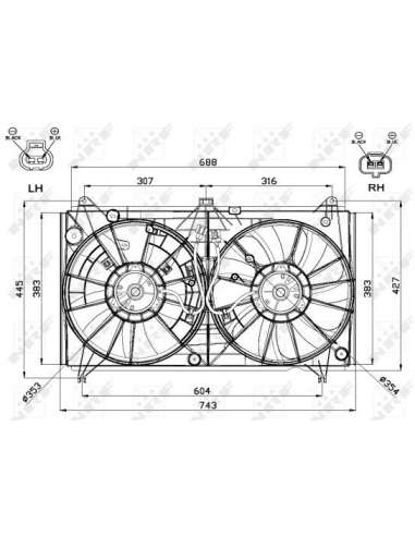 Ventilador, refrigeración del motor Nrf 47567 - VENTILADOR TURISMO
