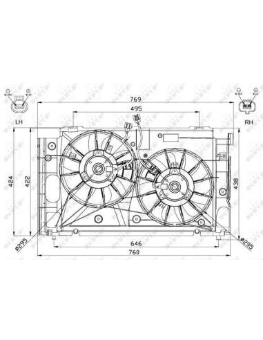 Ventilador, refrigeración del motor Nrf 47568 - VENTILADOR TURISMO