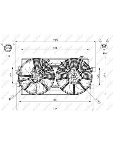 Ventilador, refrigeración del motor Nrf 47570 - VENTILADOR TURISMO