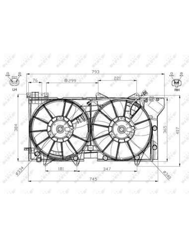 Ventilador, refrigeración del motor Nrf 47573 - VENTILADOR TURISMO