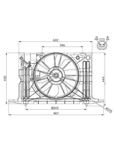 Ventilador, refrigeración del motor Nrf 47576 - VENTILADOR REFRIGERACION MOTOR