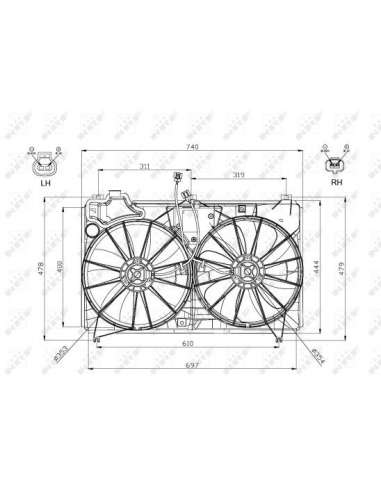 Ventilador, refrigeración del motor Nrf 47577 - VENTILADOR TURISMO