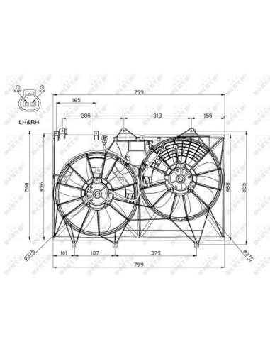 Ventilador, refrigeración del motor Nrf 47579 - VENTILADOR TURISMO id