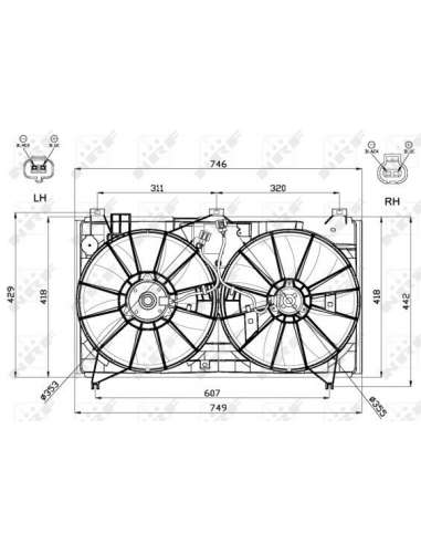Ventilador, refrigeración del motor Nrf 47580 - VENTILADOR TURISMO h