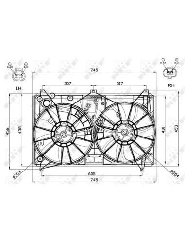 Ventilador, refrigeración del motor Nrf 47581 - VENTILADOR TURISMO