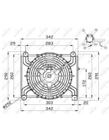 Ventilador, refrigeración del motor Nrf 47668 - VENTILADOR TURISMO 06-