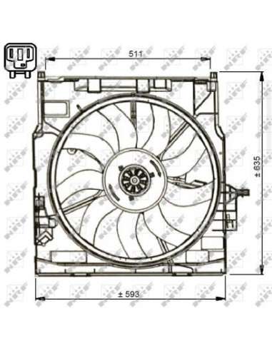 Ventilador, refrigeración del motor Nrf 47734 - VENTILADOR TURISMO
