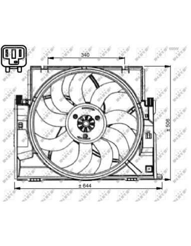 Ventilador, refrigeración del motor Nrf 47736 - VENTILADOR TURISMO