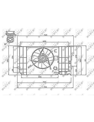 Ventilador, refrigeración del motor Nrf 47740 - VENTILADOR TURISMO