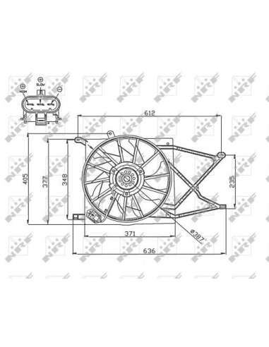 Ventilador, refrigeración del motor Nrf 47749 - VENTILADOR TURISMO