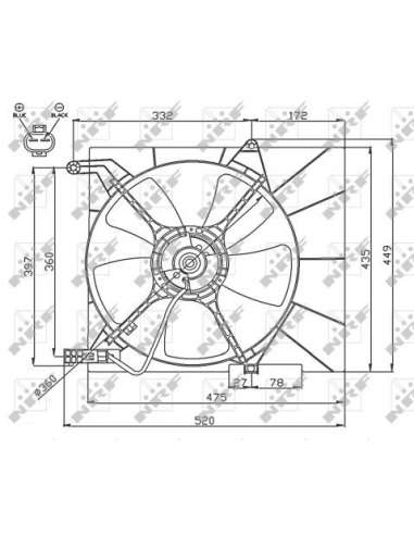 Ventilador, refrigeración del motor Nrf 47751 - VENTILADOR TURISMO -