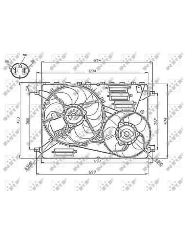 Ventilador, refrigeración del motor Nrf 47754 - VENTILADOR TURISMO