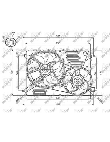 Ventilador, refrigeración del motor Nrf 47755 - VENTILADOR TURISMO 06/2011-