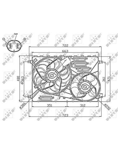 Ventilador, refrigeración del motor Nrf 47756 - VENTILADOR TURISMO 0/2006-