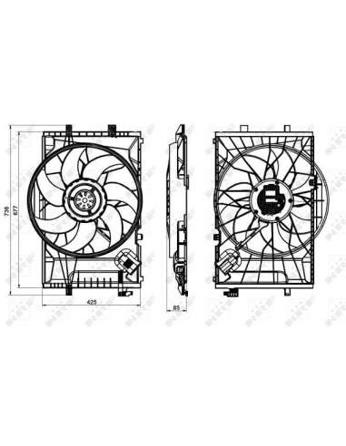 Ventilador, refrigeración del motor Nrf 47846 - VENTILADOR TURISMO .5l 2000-2011