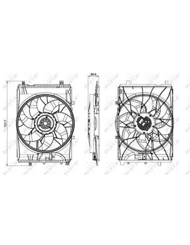 Ventilador, refrigeración del motor Nrf 47850 - VENTILADOR TURISMO /GLA 2011--