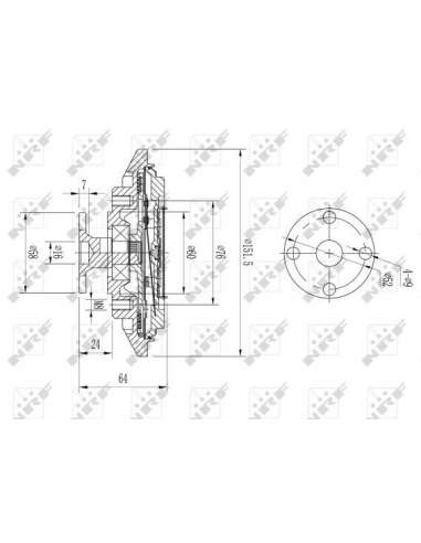Embrague, ventilador del radiador Nrf 49643 - EMBRAGUE VISCOSO TURISMO 8/1985 W460