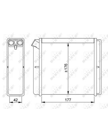 Radiador de calefacción Nrf 52219 - CALEFACTOR TURISMO EL Astra 91- EASY FIT