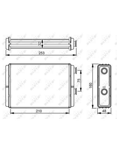 Radiador de calefacción Nrf 53233 - CALEFACTOR TURISMO AT Doblo 00- EASY FIT