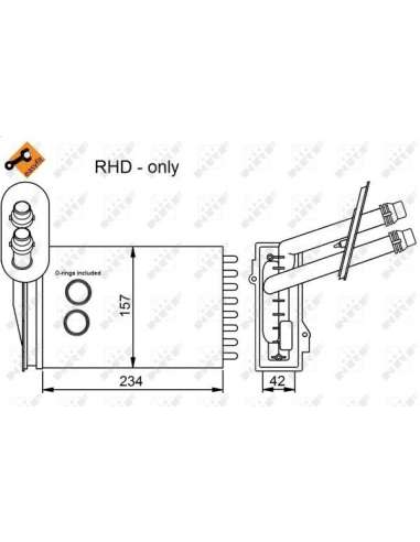 Radiador de calefacción Nrf 53402 - CALEFACTOR TURISMO DI A3 96- EASY FIT