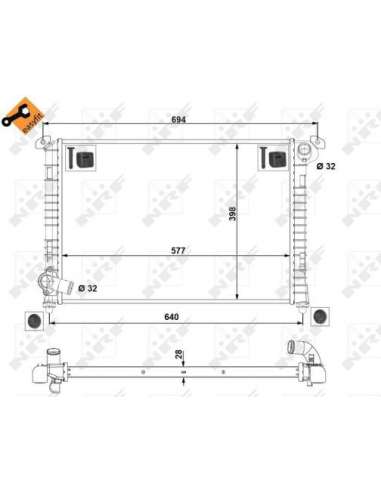Radiador, refrigeración del motor Nrf 53807 - RADIADOR ALU SOLDADO TURISMO EASY FIT